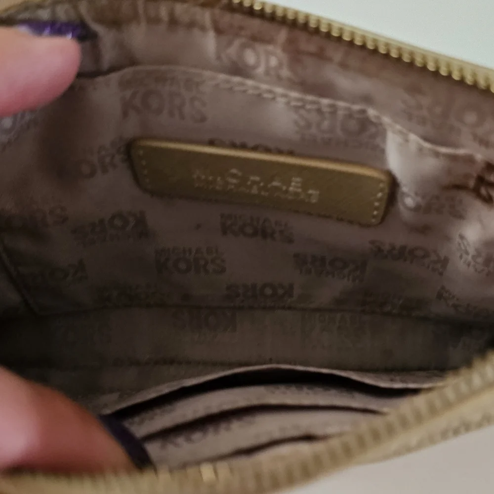 Michael Kors Patten Leather Gold Wristlet